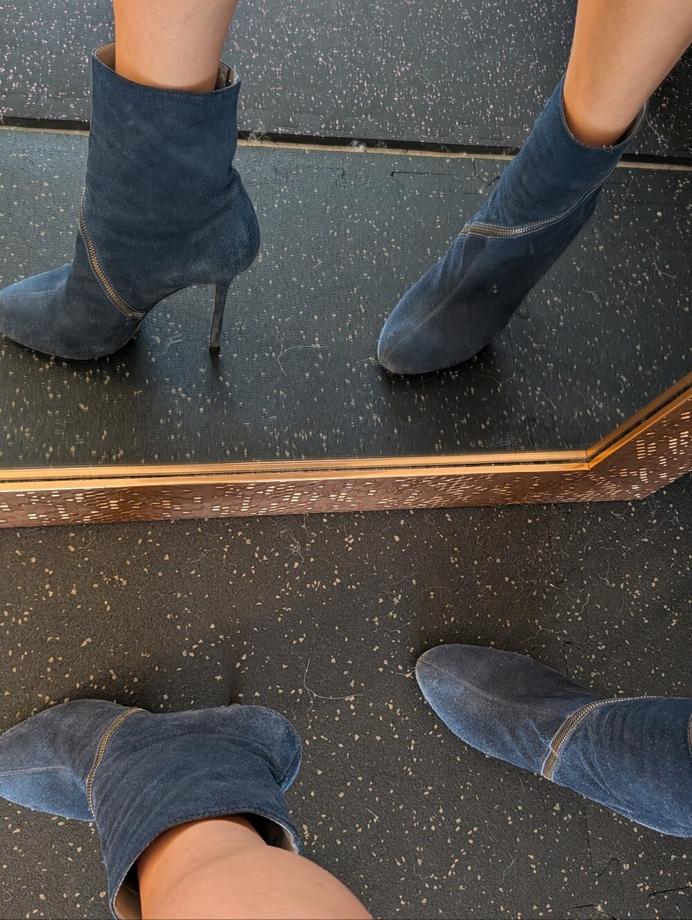 Rag & Bone Blue Pointed-Toe Heeled Boots EU 39.5